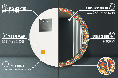 Bedrukte ronde spiegel Bloemenjaarboekillustratie