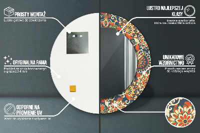 Bedrukte ronde spiegel Bloemenjaarboekillustratie