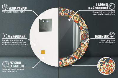 Bedrukte ronde spiegel Bloemenjaarboekillustratie