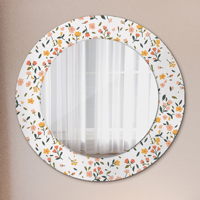Bedrukte ronde spiegel Kleine zoete bloemen