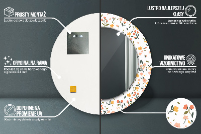 Bedrukte ronde spiegel Kleine zoete bloemen