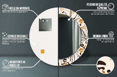 Ronde spiegel met decoratie Jungle patroon bloemen