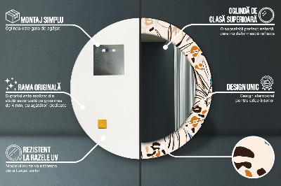 Ronde spiegel met decoratie Jungle patroon bloemen