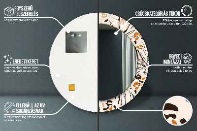 Ronde spiegel met decoratie Jungle patroon bloemen