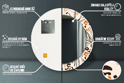 Ronde spiegel met decoratie Jungle patroon bloemen