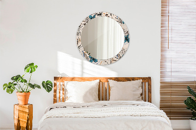 Ronde spiegel met decoratie Jungle patroon bloemen