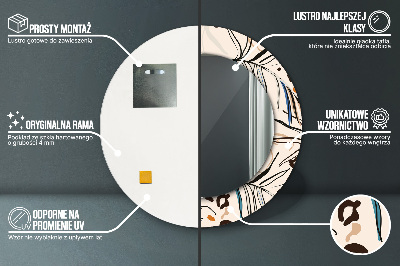 Ronde spiegel met decoratie Jungle patroon bloemen