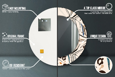 Ronde spiegel met decoratie Jungle patroon bloemen