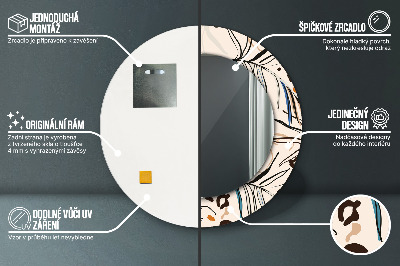 Ronde spiegel met decoratie Jungle patroon bloemen