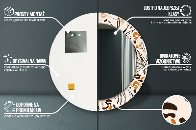 Ronde spiegel met decoratie Jungle patroon bloemen