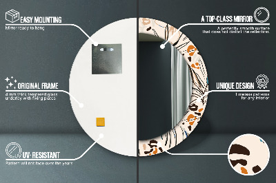 Ronde spiegel met decoratie Jungle patroon bloemen