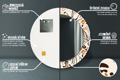 Ronde spiegel met decoratie Jungle patroon bloemen