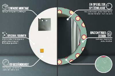 Bedrukte ronde spiegel Stippelcirkels