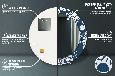 Bedrukte ronde spiegel Paisley-compositie