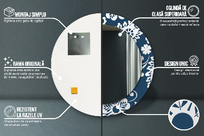 Bedrukte ronde spiegel Paisley-compositie