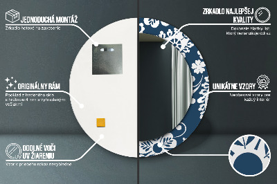 Bedrukte ronde spiegel Paisley-compositie