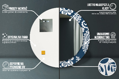 Bedrukte ronde spiegel Paisley-compositie