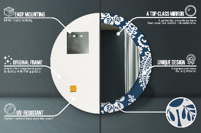 Bedrukte ronde spiegel Paisley-compositie