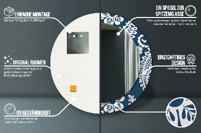 Bedrukte ronde spiegel Paisley-compositie