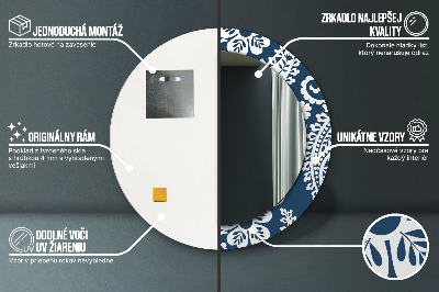 Bedrukte ronde spiegel Paisley-compositie