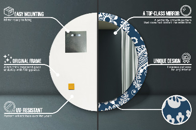 Bedrukte ronde spiegel Paisley-compositie