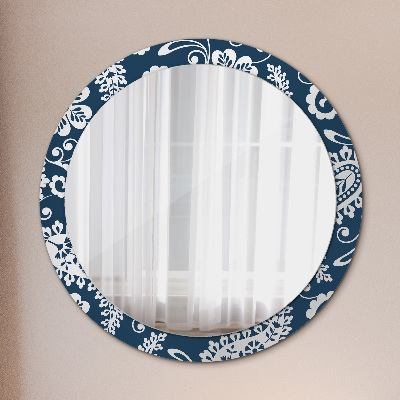 Bedrukte ronde spiegel Paisley-compositie