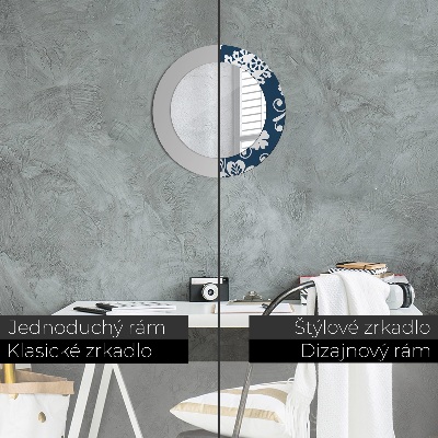 Bedrukte ronde spiegel Paisley-compositie