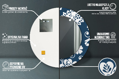 Bedrukte ronde spiegel Paisley-compositie