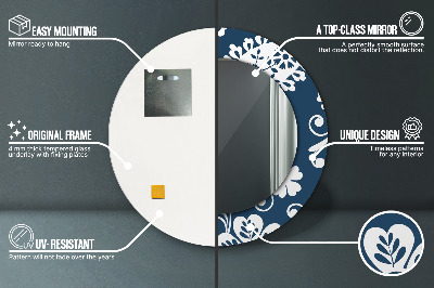 Bedrukte ronde spiegel Paisley-compositie