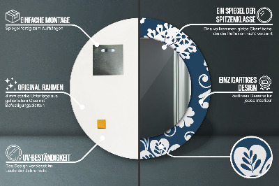 Bedrukte ronde spiegel Paisley-compositie