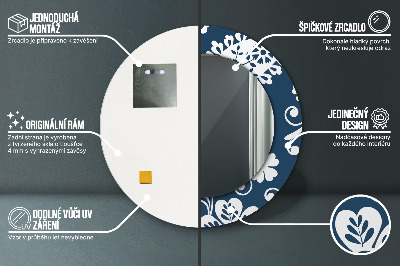 Bedrukte ronde spiegel Paisley-compositie