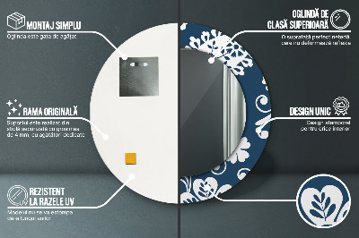 Bedrukte ronde spiegel Paisley-compositie