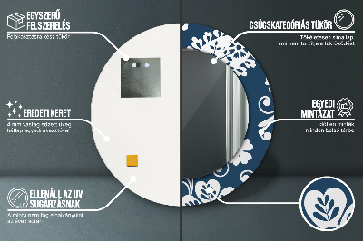 Bedrukte ronde spiegel Paisley-compositie