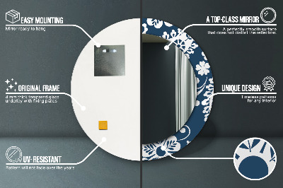 Bedrukte ronde spiegel Paisley-compositie