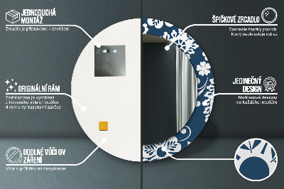 Bedrukte ronde spiegel Paisley-compositie