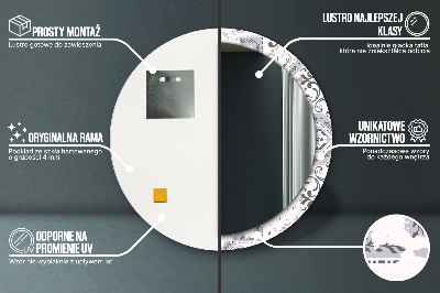 Ronde spiegel met decoratie Retro tegels