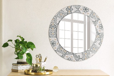 Ronde spiegel met decoratie Geometrische ornamenten