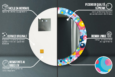 Ronde spiegel met decoratie Kleurrijke doornen