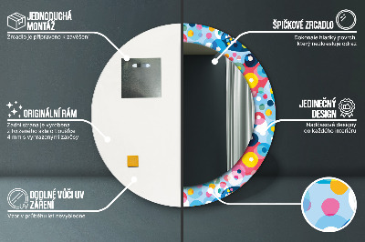 Ronde spiegel met decoratie Kleurrijke doornen
