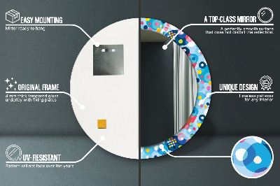 Ronde spiegel met decoratie Kleurrijke doornen