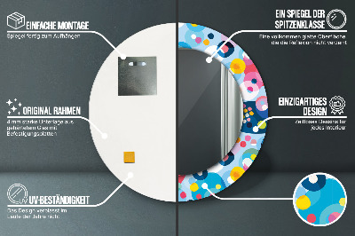 Ronde spiegel met decoratie Kleurrijke doornen