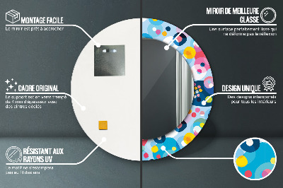 Ronde spiegel met decoratie Kleurrijke doornen