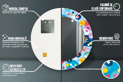 Ronde spiegel met decoratie Kleurrijke doornen