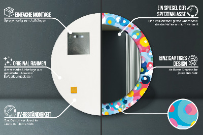 Ronde spiegel met decoratie Kleurrijke doornen