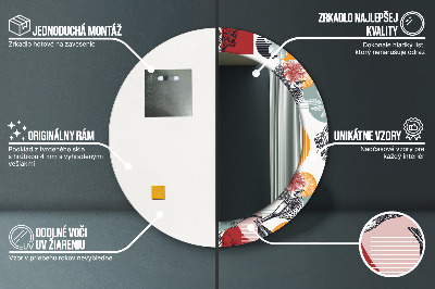 Ronde spiegel met decoratie Abstractie met vogels