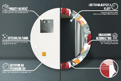Ronde spiegel met decoratie Abstractie met vogels