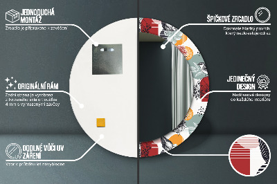 Ronde spiegel met decoratie Abstractie met vogels