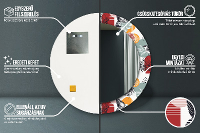 Ronde spiegel met decoratie Abstractie met vogels