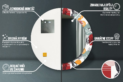 Ronde spiegel met decoratie Abstractie met vogels