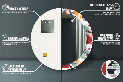 Ronde spiegel met decoratie Abstractie met vogels